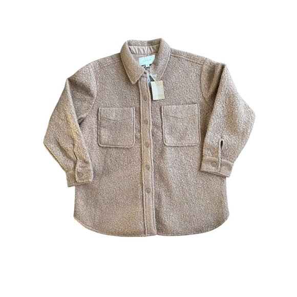 Ecothreads Swirl Boucle Shacket in Natural NEW WITH TAGS - Picture 1 of 3